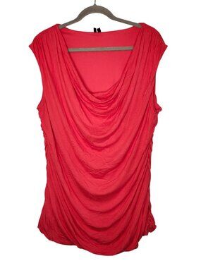 Maurices Coral Pink Sleeveless Cowl Neck Blouse Plus Size 3